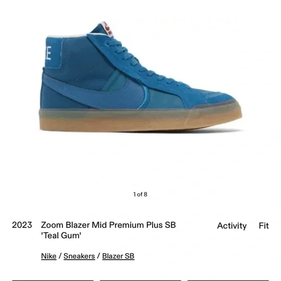 Nike SB Zoom Blazer Mid size 9M/10.5W teal gum - Picture 7 of 7